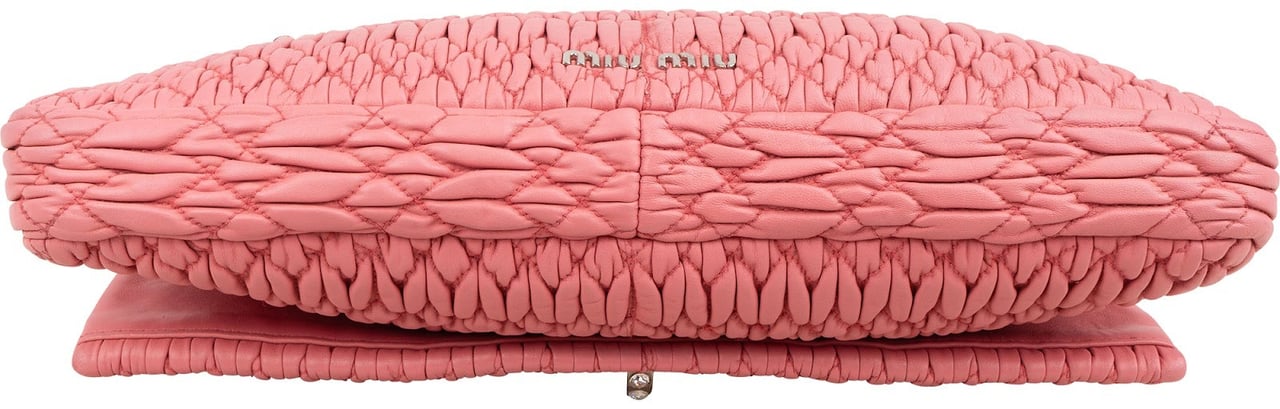 Miu Miu Matelassé Nappa Leather Crystal Flap Shoulder Bag Rood