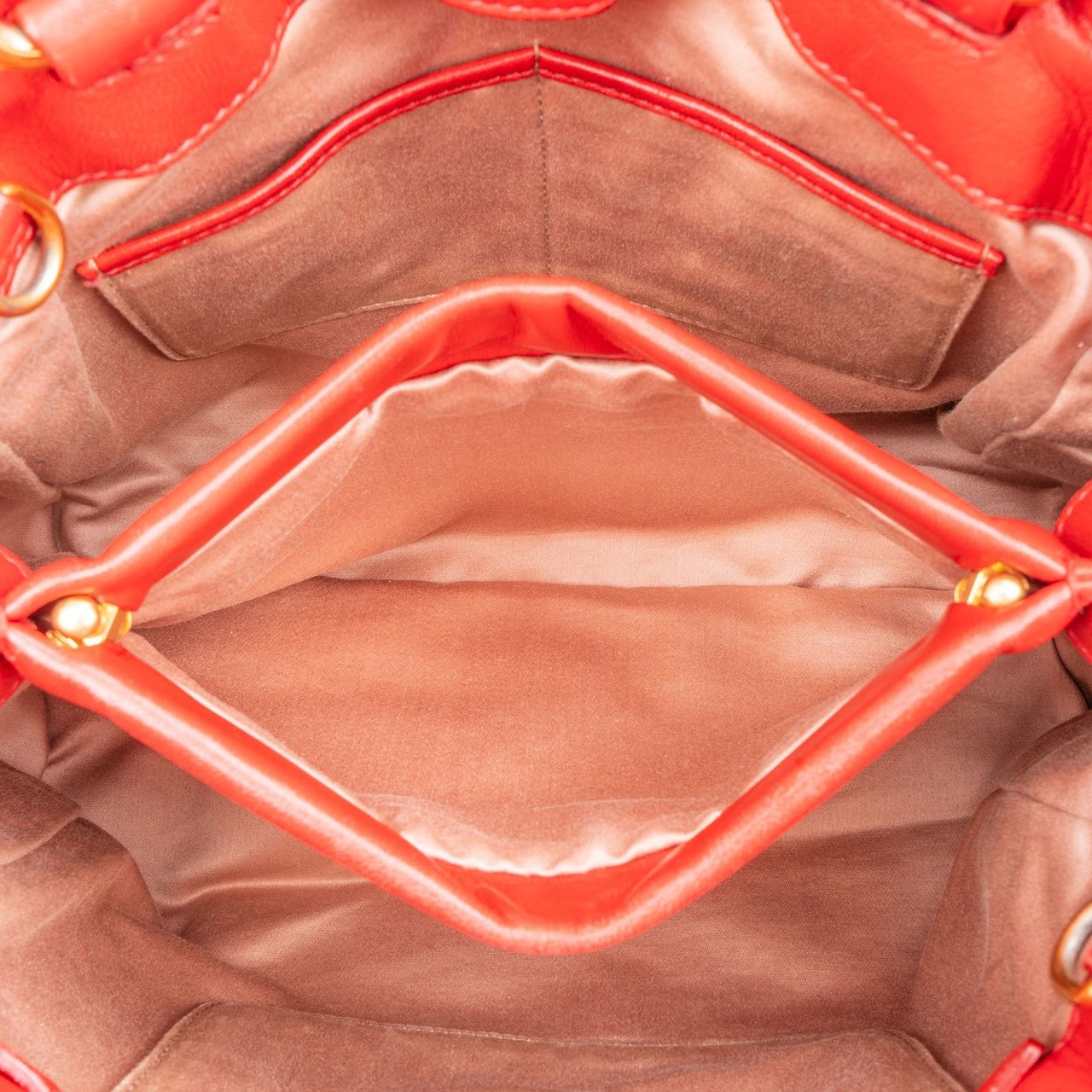 Miu Miu Matelassé Nappa Leather Small Top Handle Handbag Rood