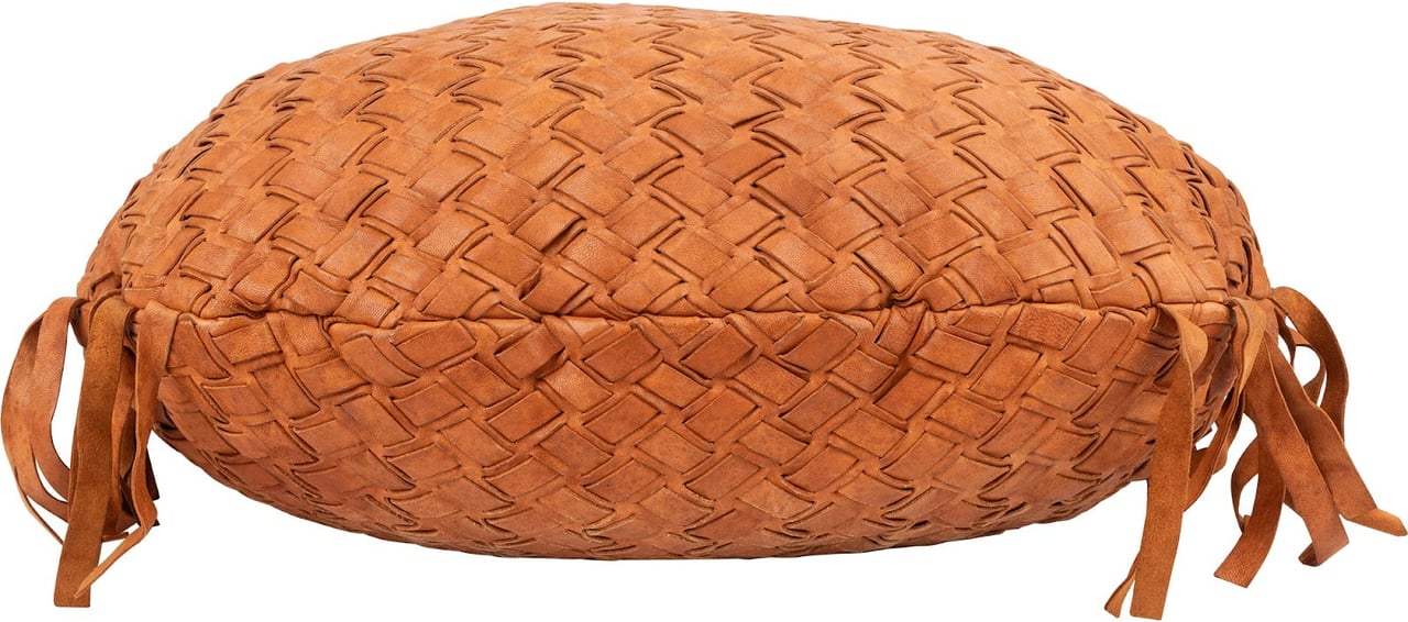 Miu Miu Woven Leather Fringe Hobo Shoulder Bag Bruin
