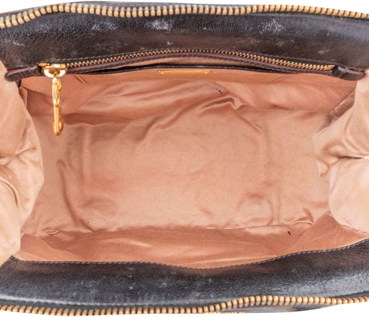 Miu Miu Leather Vitello Lux Bowler Handbag Zwart