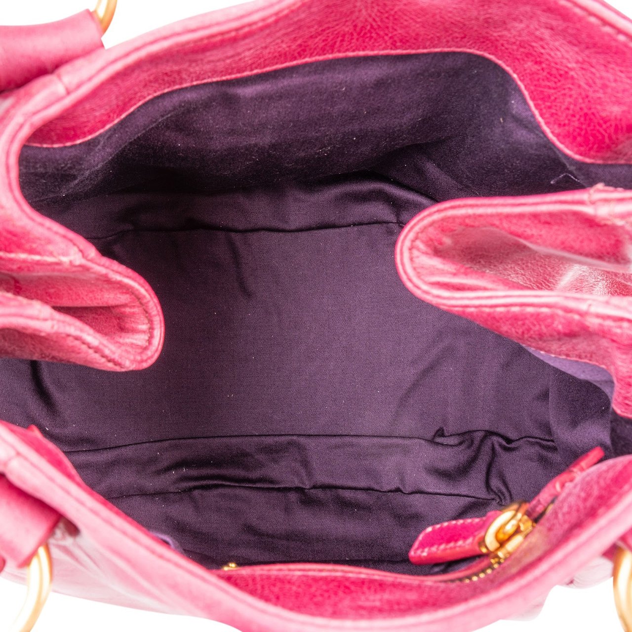 Miu Miu Pink Vitello Lux Leather Bow Handbag Roze
