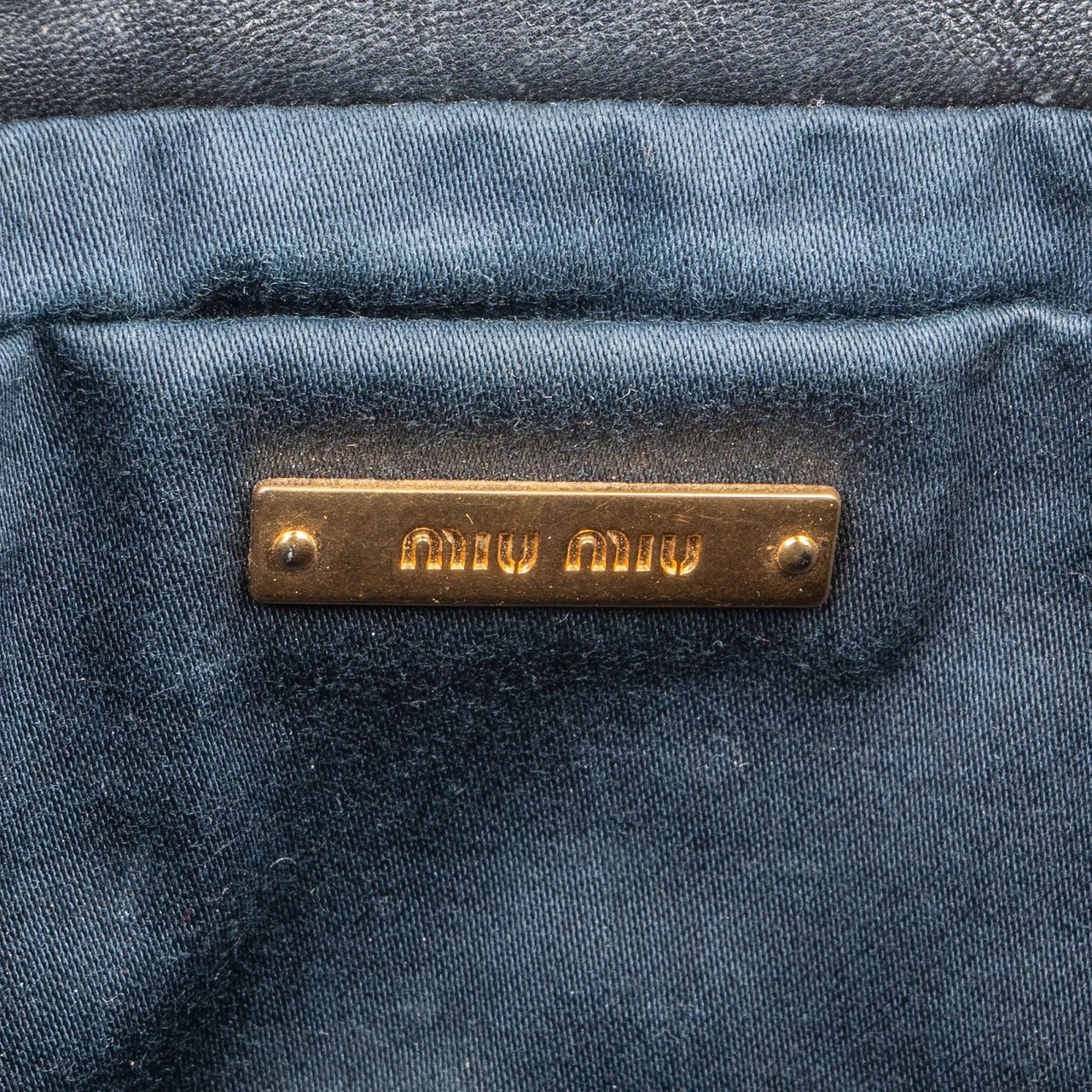 Miu Miu Black Matelassé Nappa Leather Clutch Zwart