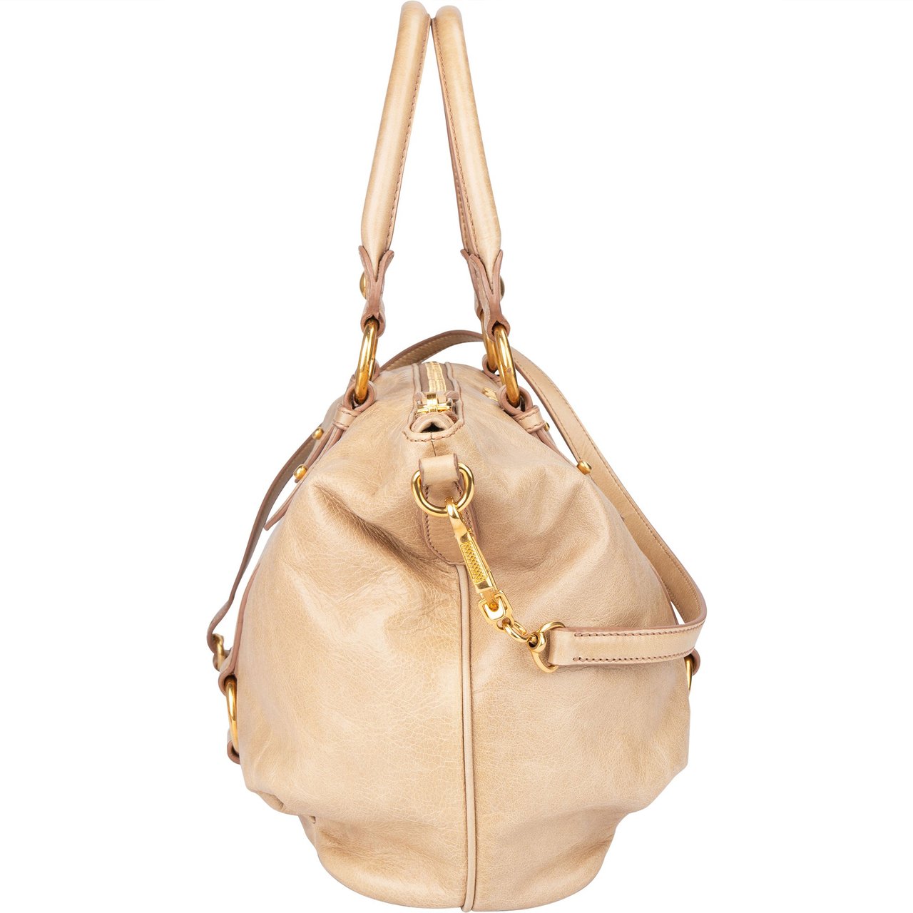 Miu Miu Miu Miu Leather City Handbag Beige