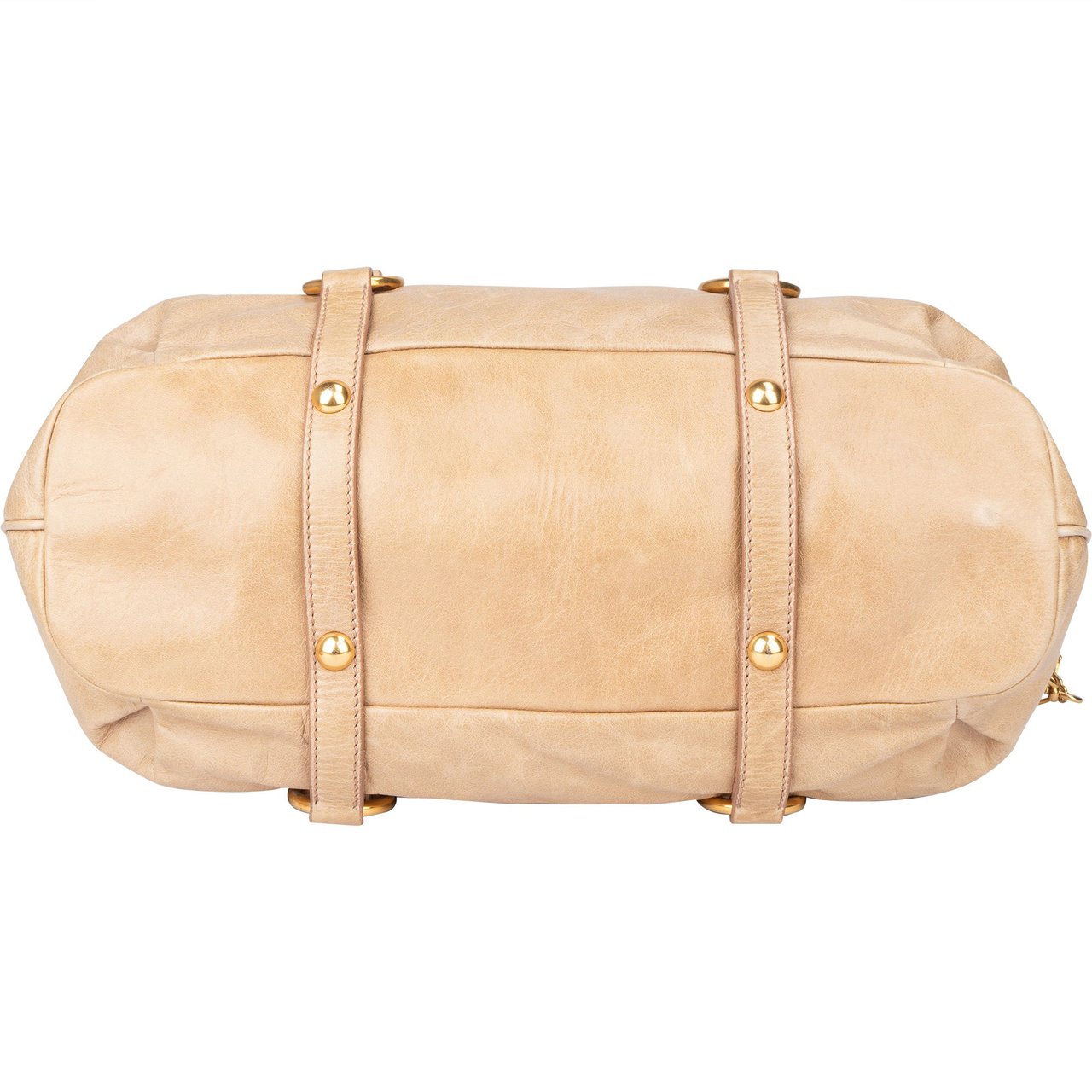 Miu Miu Miu Miu Leather City Handbag Beige