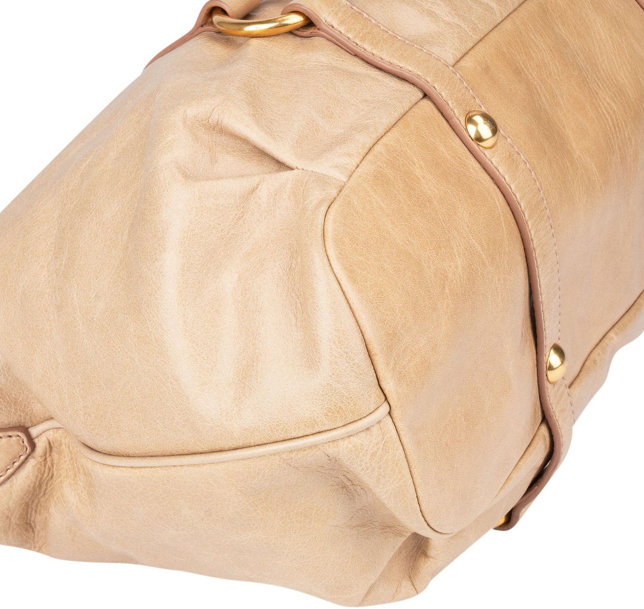 Miu Miu Miu Miu Leather City Handbag Beige