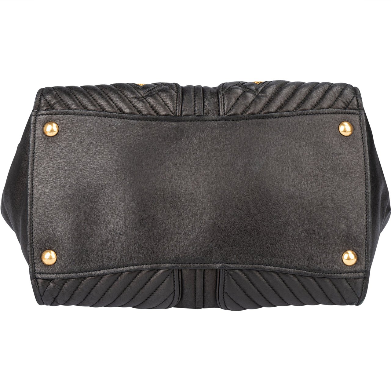 Miu Miu Miu Miu Black Leather Motorcycle Handbag Zwart