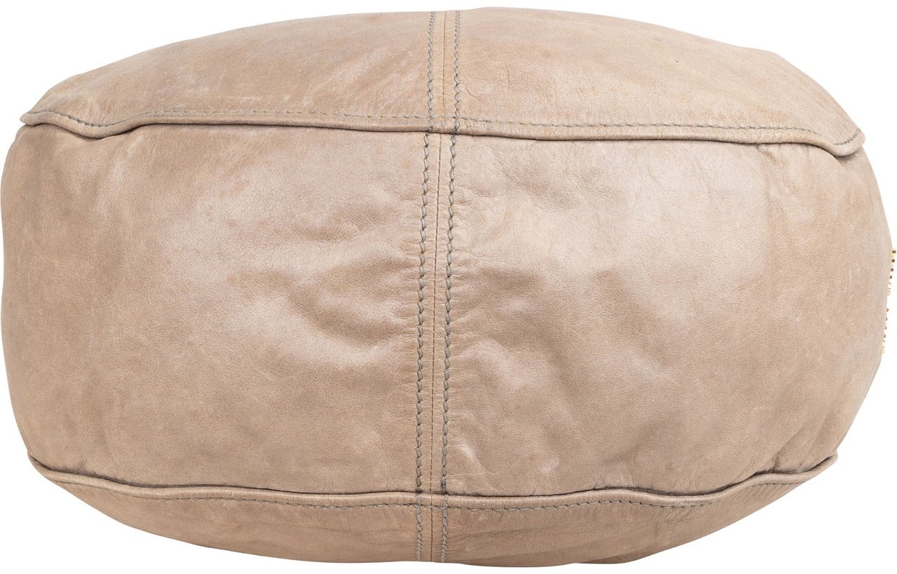 Miu Miu Leather Mombasa Hobo Shoulder Bag Donkergrijs