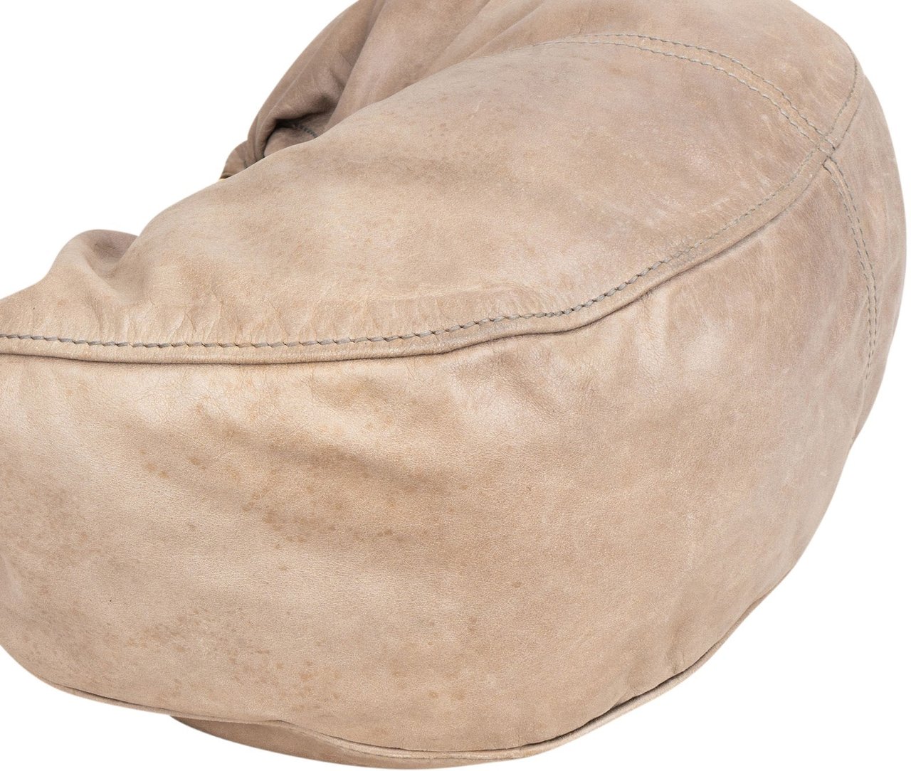 Miu Miu Leather Mombasa Hobo Shoulder Bag Donkergrijs