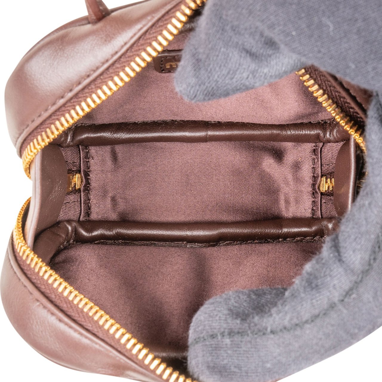 Miu Miu Brown Leather Top Handle Micro Handbag Bruin