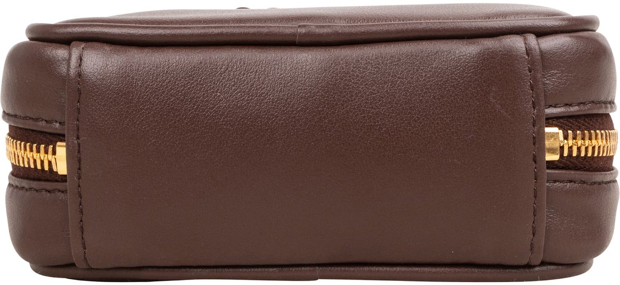 Miu Miu Brown Leather Top Handle Micro Handbag Bruin