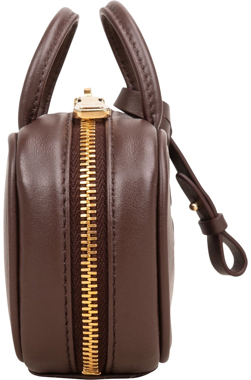 Miu Miu Brown Leather Top Handle Micro Handbag Bruin