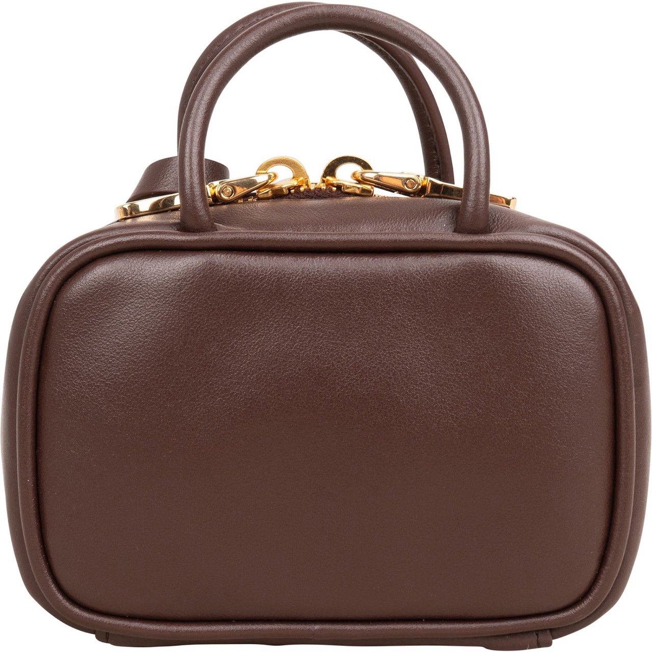Miu Miu Brown Leather Top Handle Micro Handbag Bruin