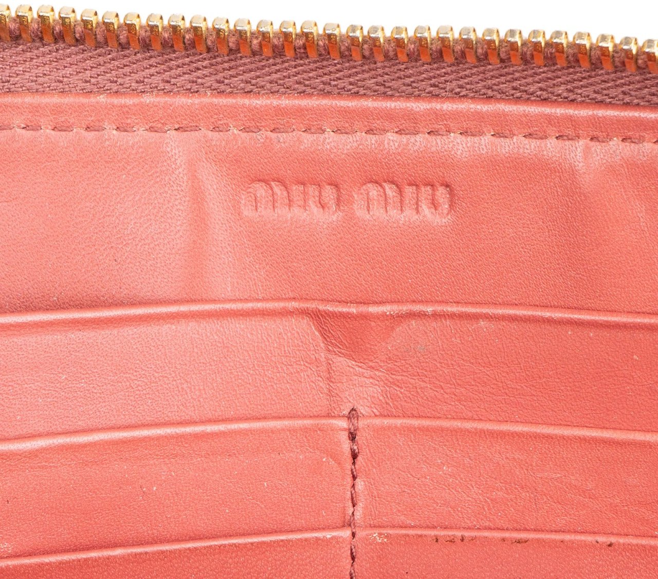 Miu Miu Croc-Embossed Leather Zip Around Wallet Divers
