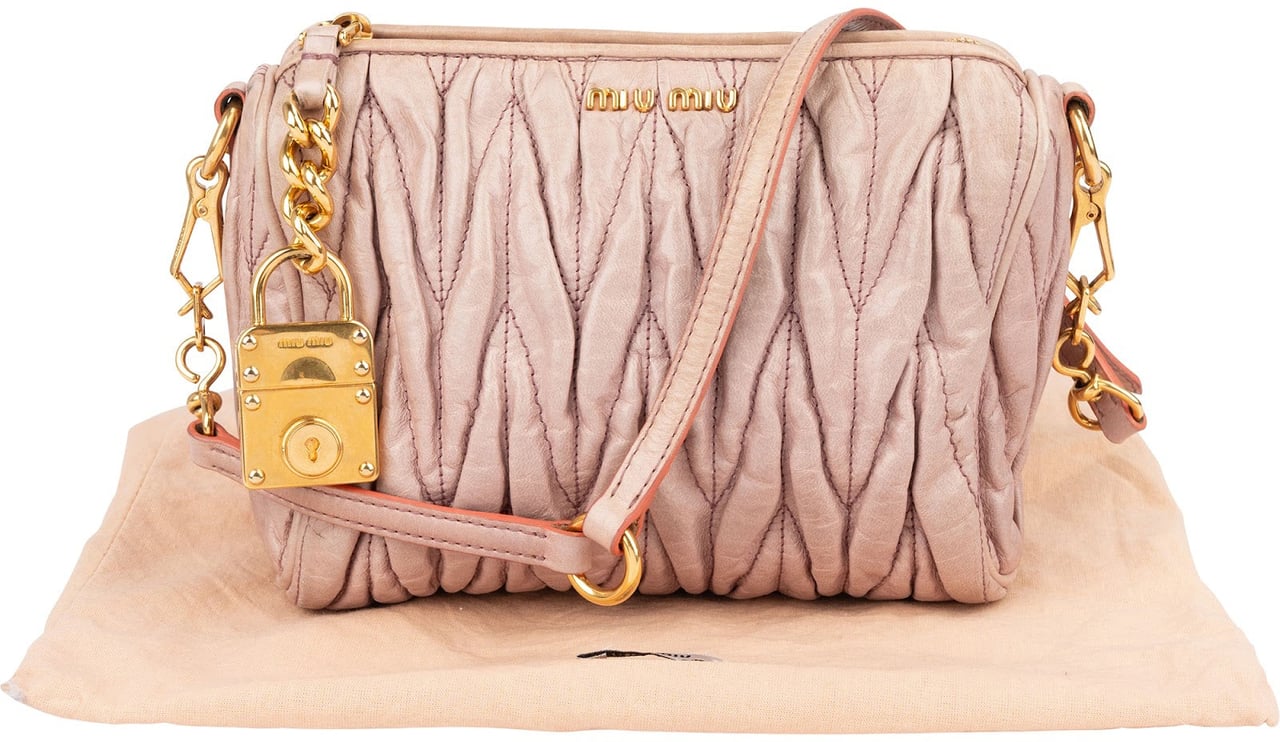 Miu Miu Matelassé Nappa Leather Shoulder Bag Divers