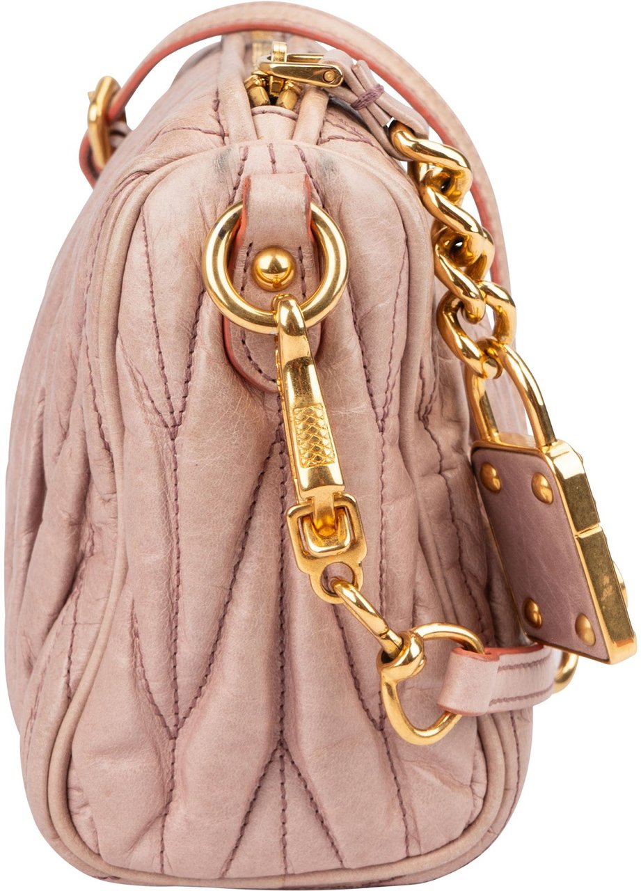 Miu Miu Matelassé Nappa Leather Shoulder Bag Divers