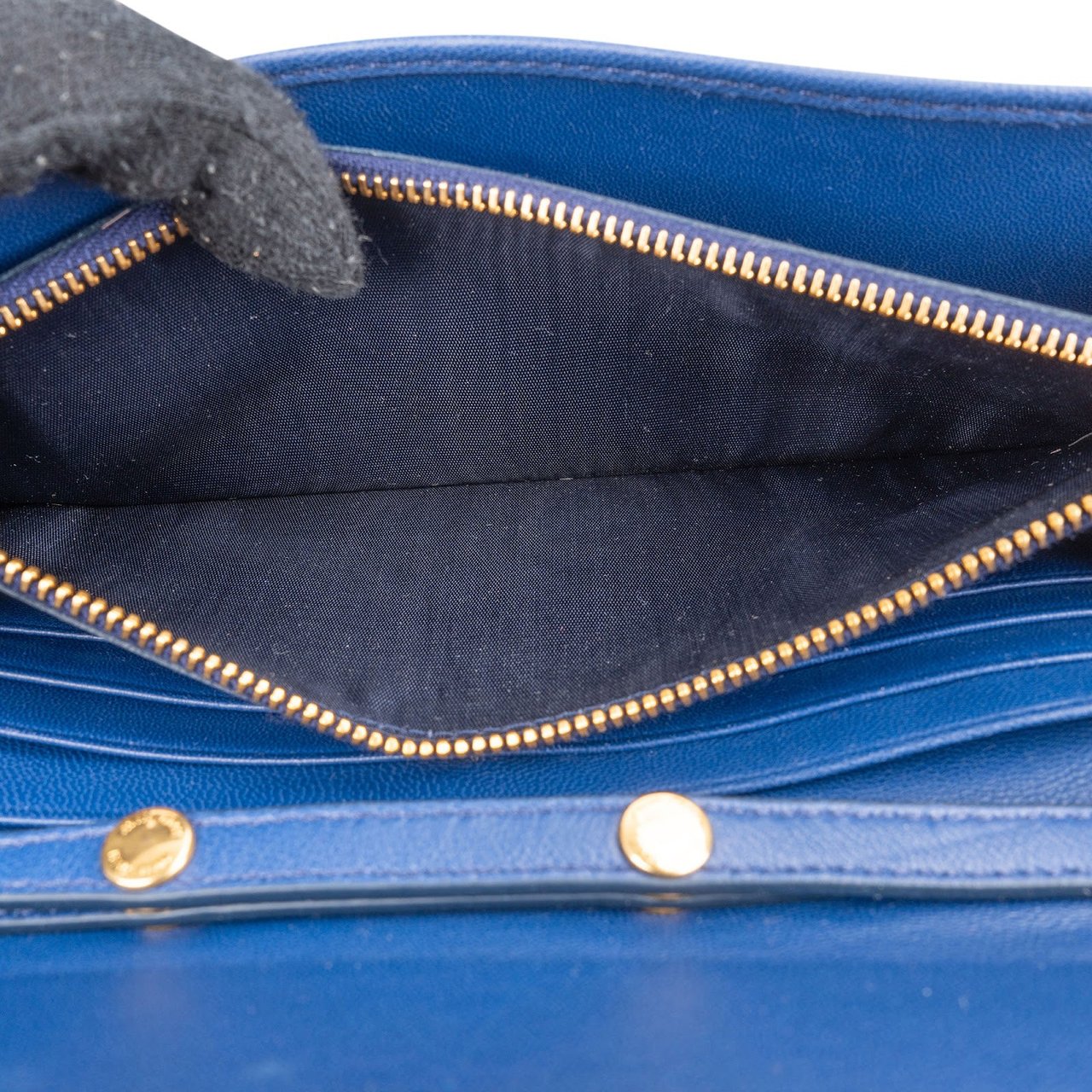 Miu Miu Matelassé Nappa Leather Wallet On Chain Crossbody Bag Blauw
