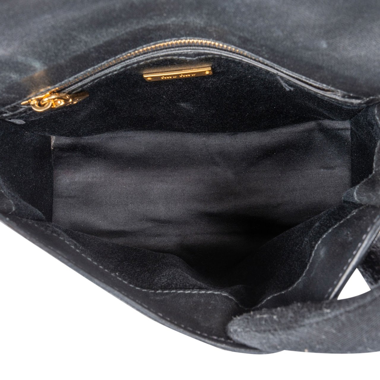 Miu Miu Madras Leather Flap Crossbody Bag Zwart