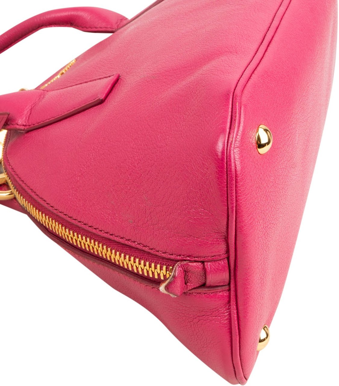 Miu Miu Pink Madras Leather Top Handle Bauletto Dome Handbag Roze