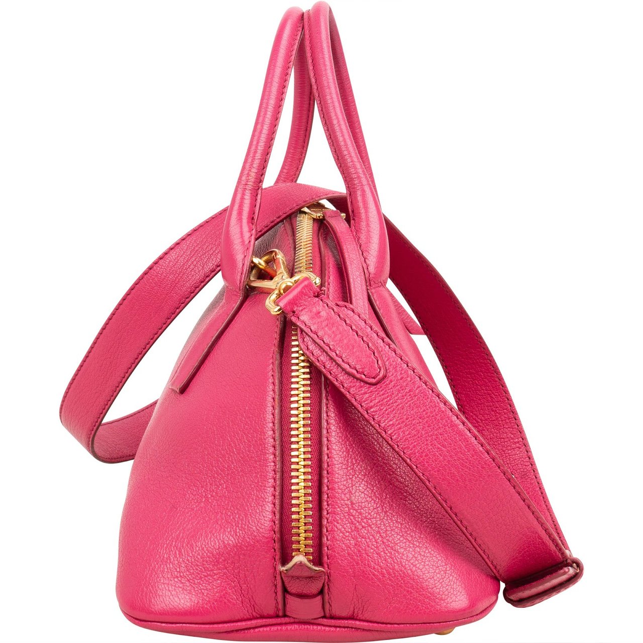 Miu Miu Pink Madras Leather Top Handle Bauletto Dome Handbag Roze