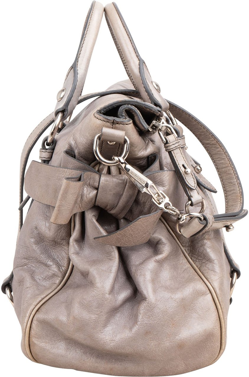 Miu Miu Vitello Lux Leather Bow Handbag Divers