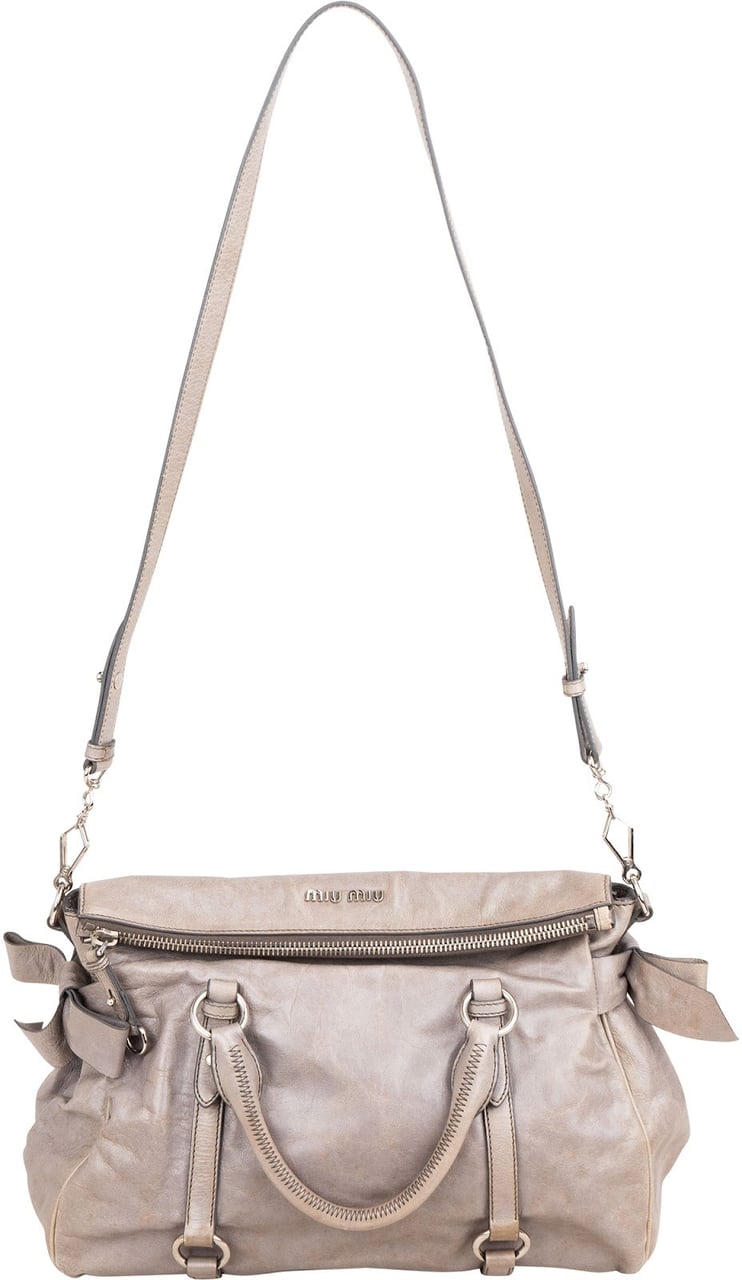 Miu Miu Vitello Lux Leather Bow Handbag Divers