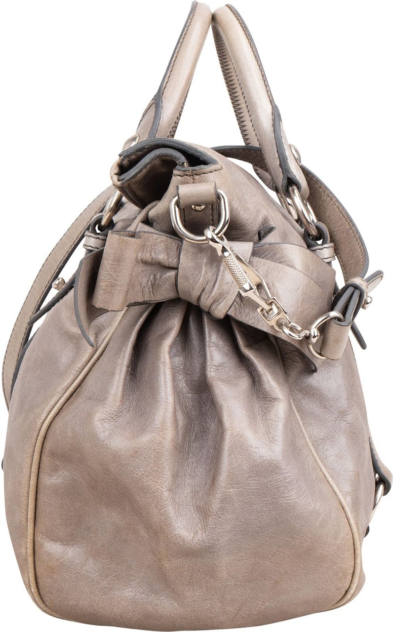 Miu Miu Vitello Lux Leather Bow Handbag Divers