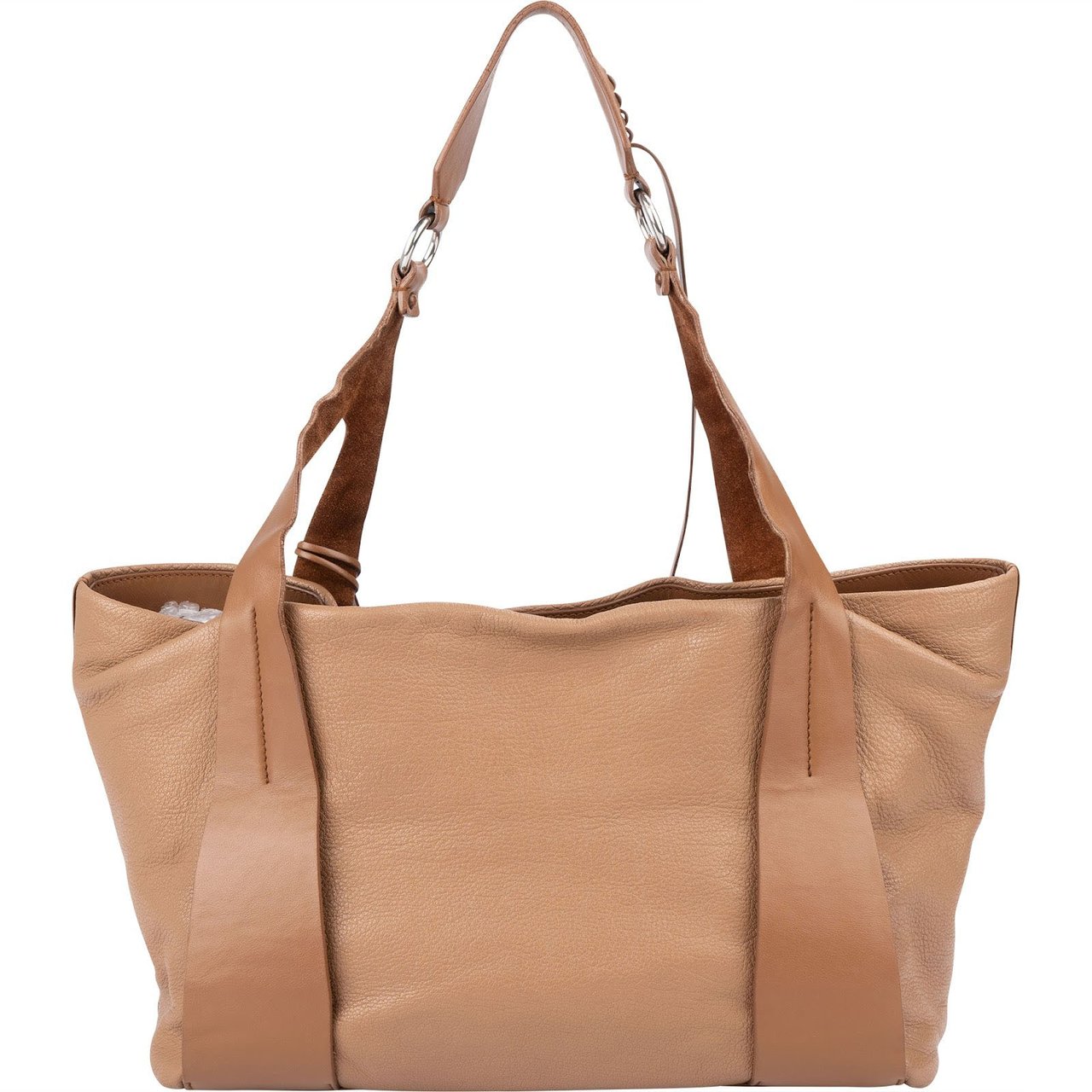 Miu Miu Vitello Madras Brown Leather Tote Shoulder Bag Beige
