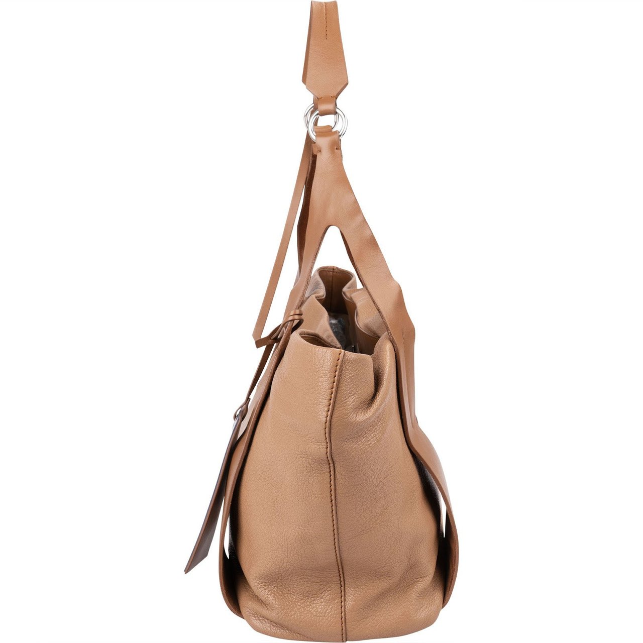 Miu Miu Vitello Madras Brown Leather Tote Shoulder Bag Beige