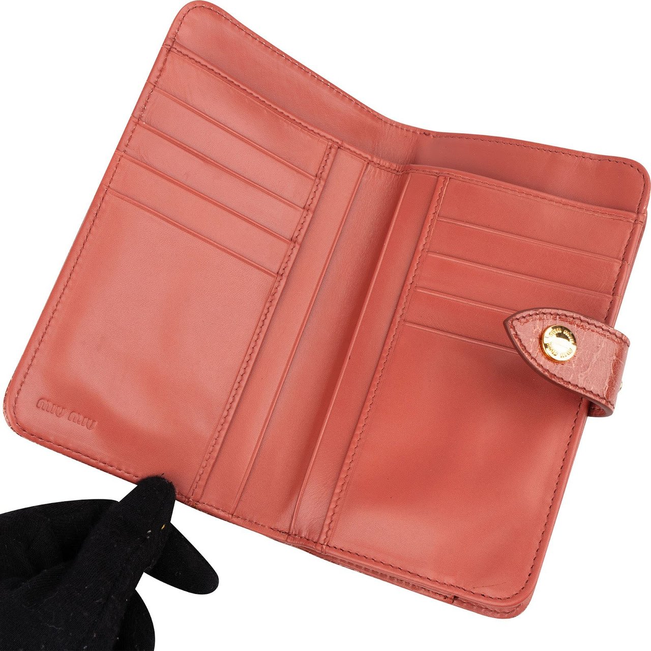 Miu Miu Cocco Craquelé Leather Kisslock Wallet Divers