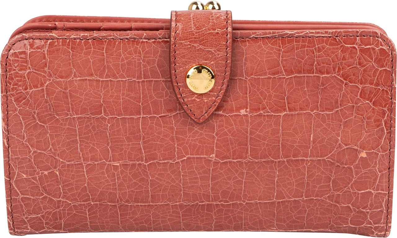 Miu Miu Cocco Craquelé Leather Kisslock Wallet Divers