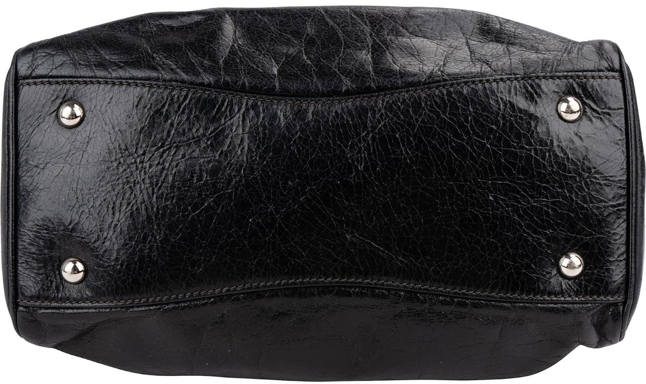 Miu Miu Vitello Lux Leather Handbag Zwart
