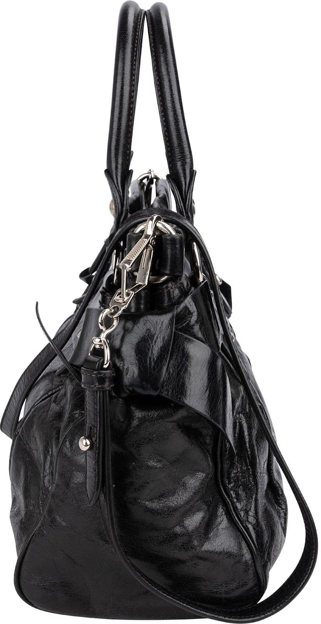 Miu Miu Vitello Lux Leather Handbag Zwart
