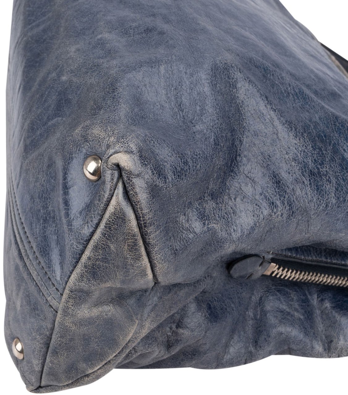 Miu Miu Bluelette Vitello Shine Leather Tote Handbag Blauw