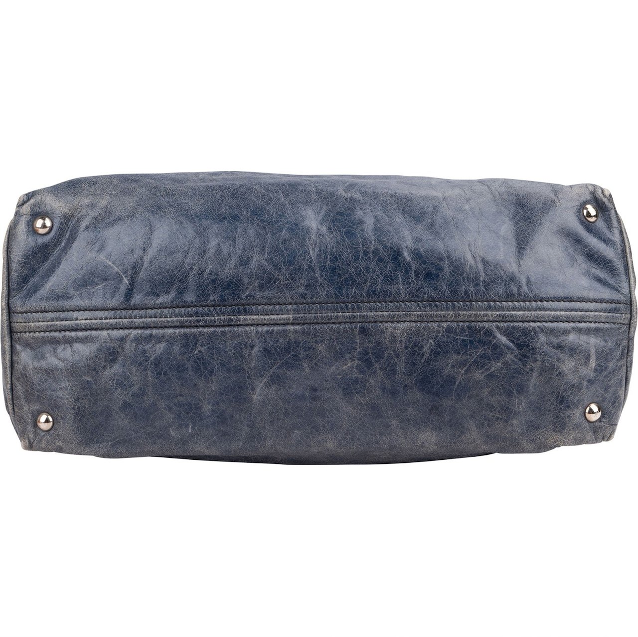 Miu Miu Bluelette Vitello Shine Leather Tote Handbag Blauw