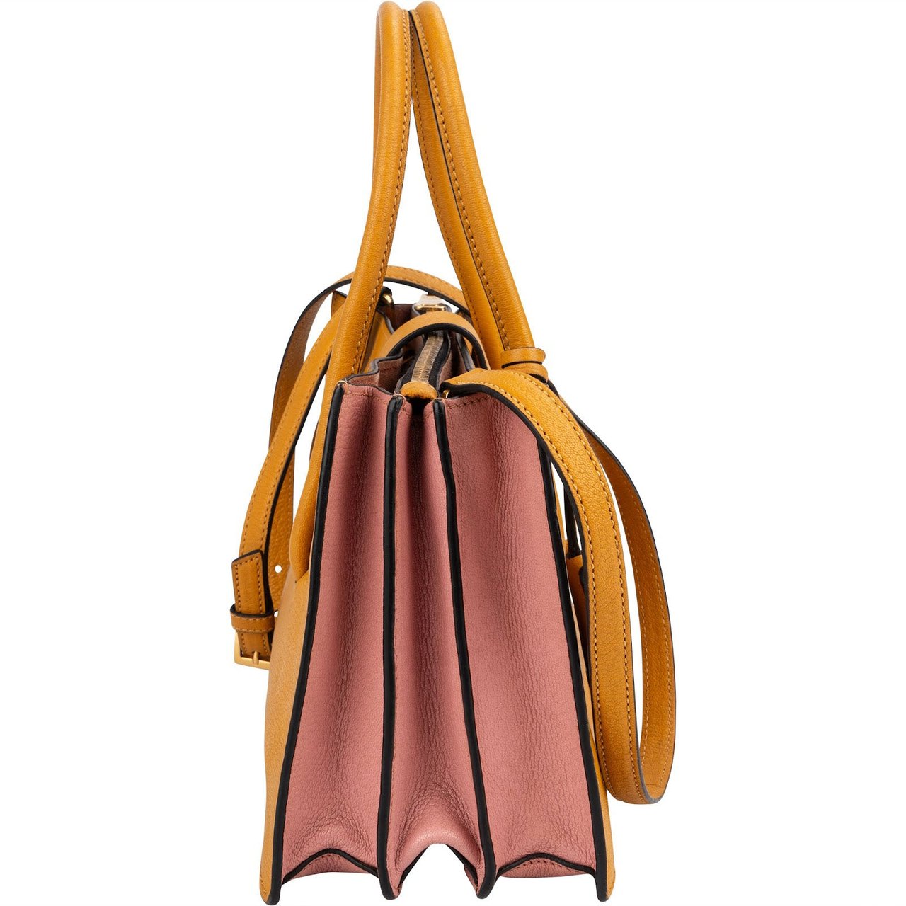 Miu Miu Bicolor Madras Leather Top Handle Handbag Divers
