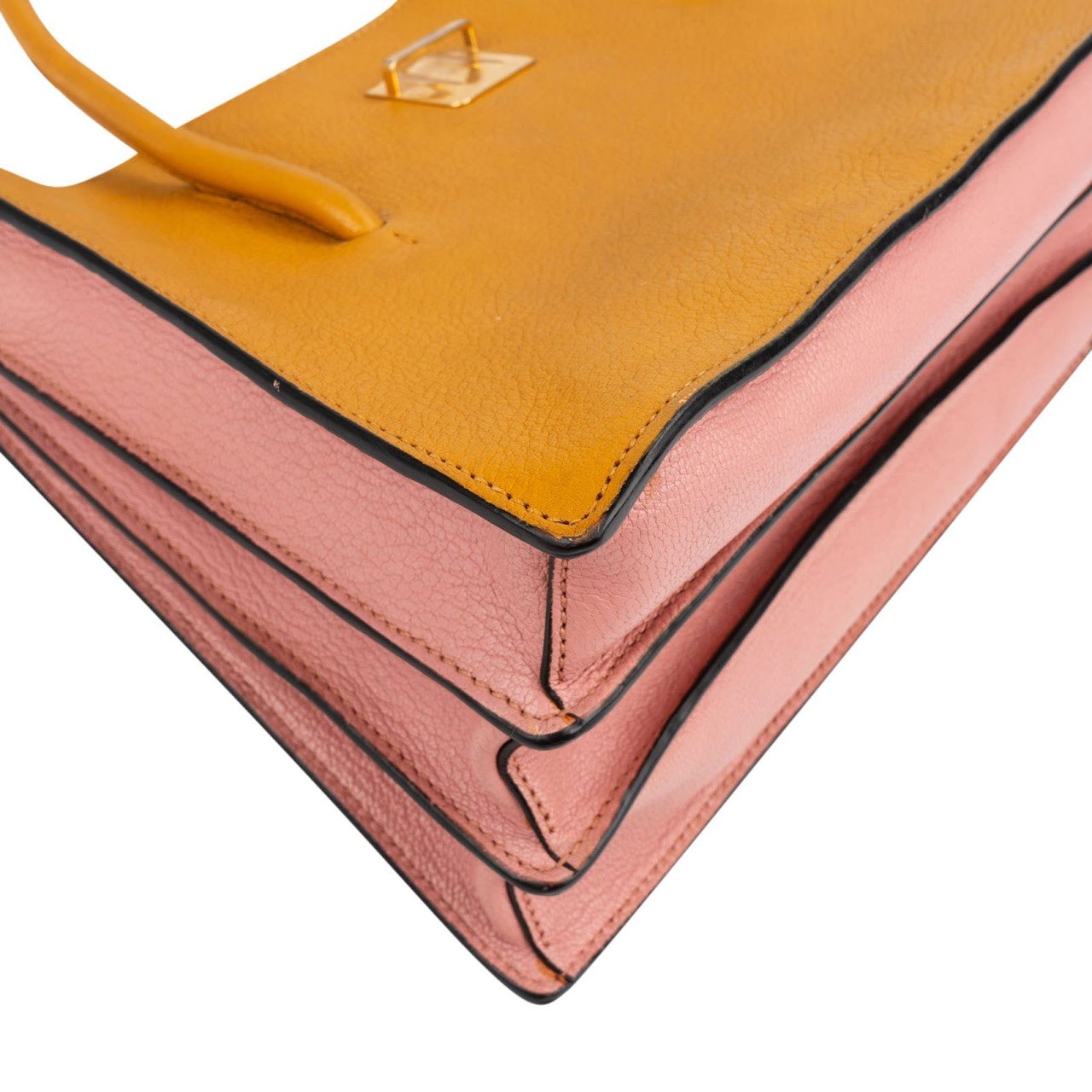 Miu Miu Bicolor Madras Leather Top Handle Handbag Divers