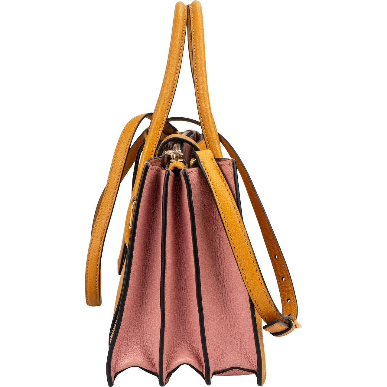 Miu Miu Bicolor Madras Leather Top Handle Handbag Divers