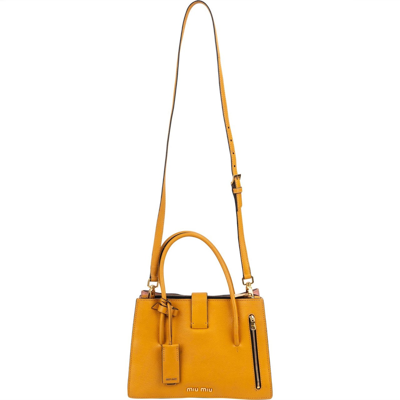 Miu Miu Bicolor Madras Leather Top Handle Handbag Divers