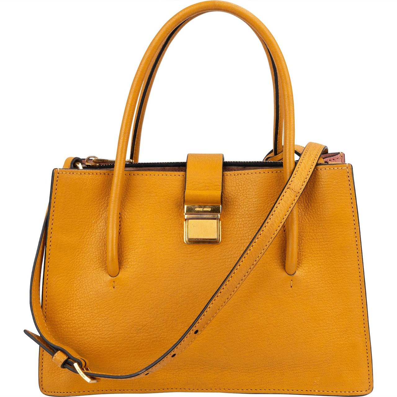 Miu Miu Bicolor Madras Leather Top Handle Handbag Divers