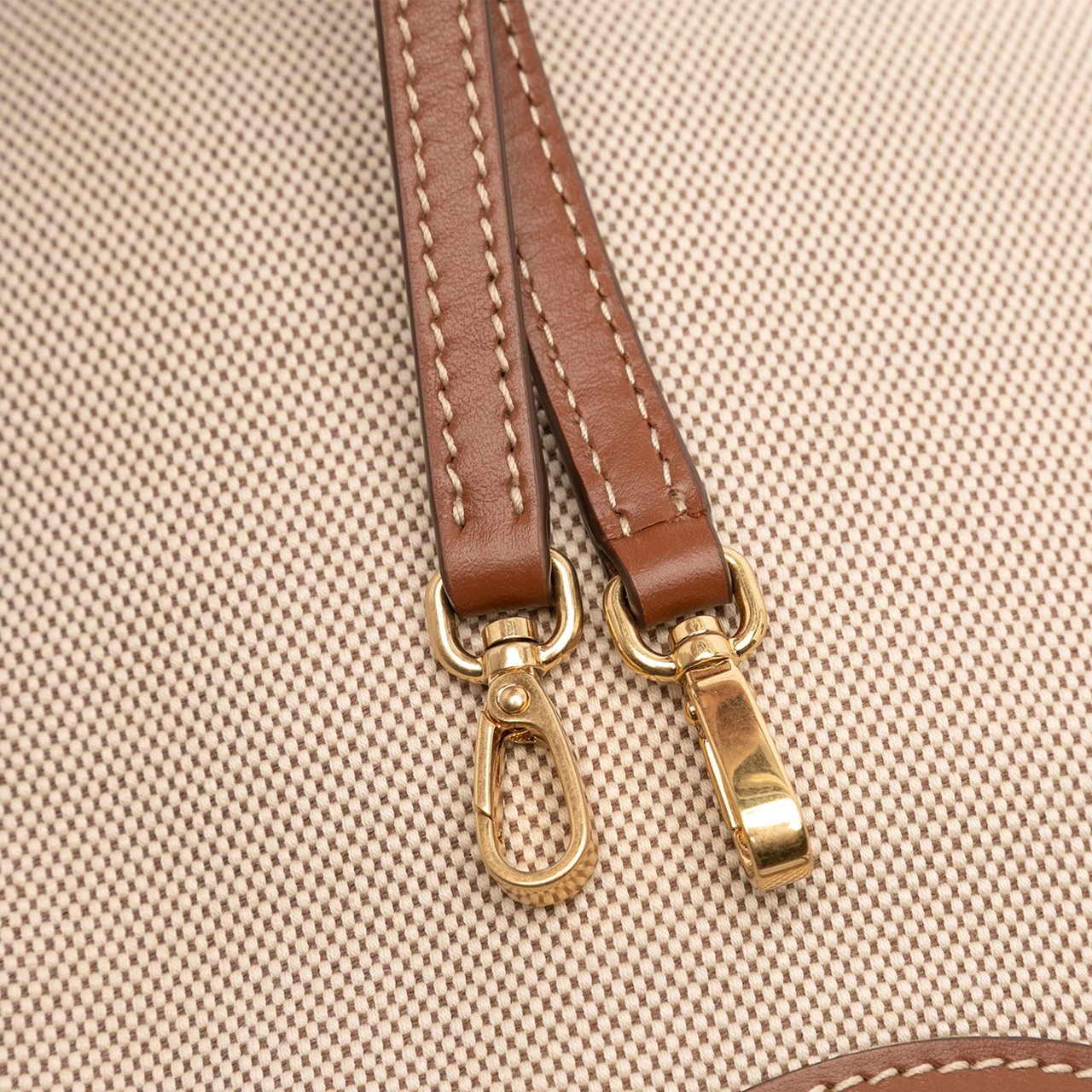 Miu Miu Canvas Ivy Satchel Bruin
