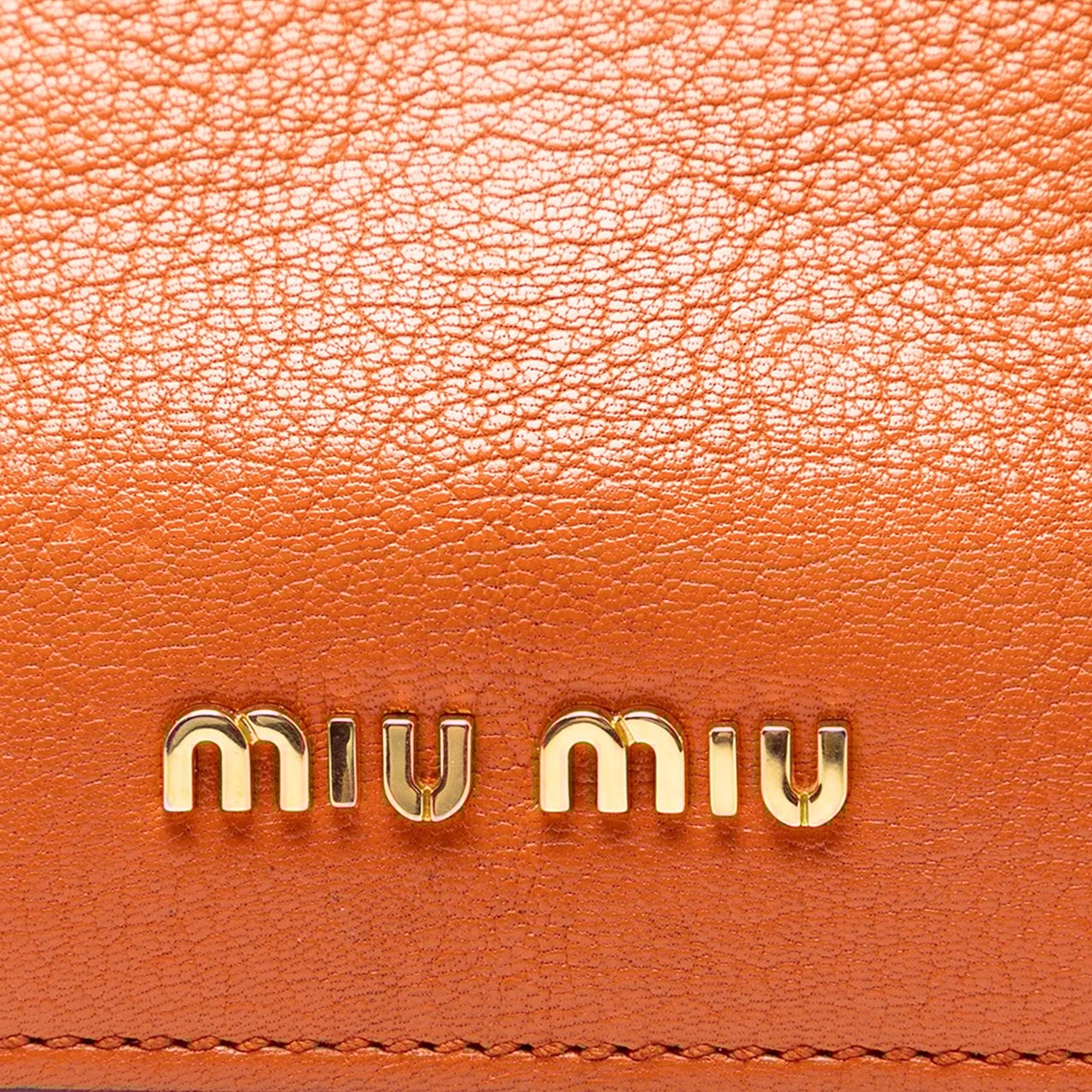 Miu Miu Goatskin Madras Flap Satchel Oranje