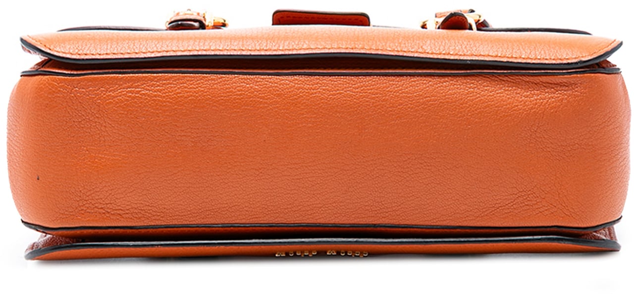 Miu Miu Goatskin Madras Flap Satchel Oranje
