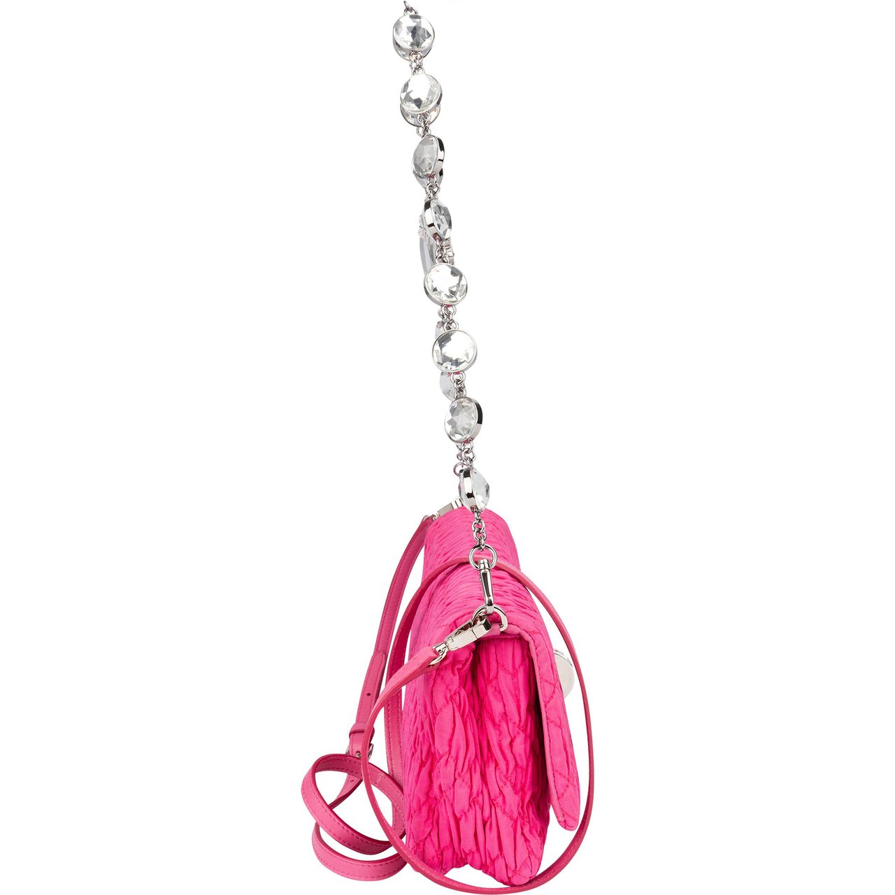 Miu Miu Miu Miu Quilted Crystal Shoulder Bag Roze
