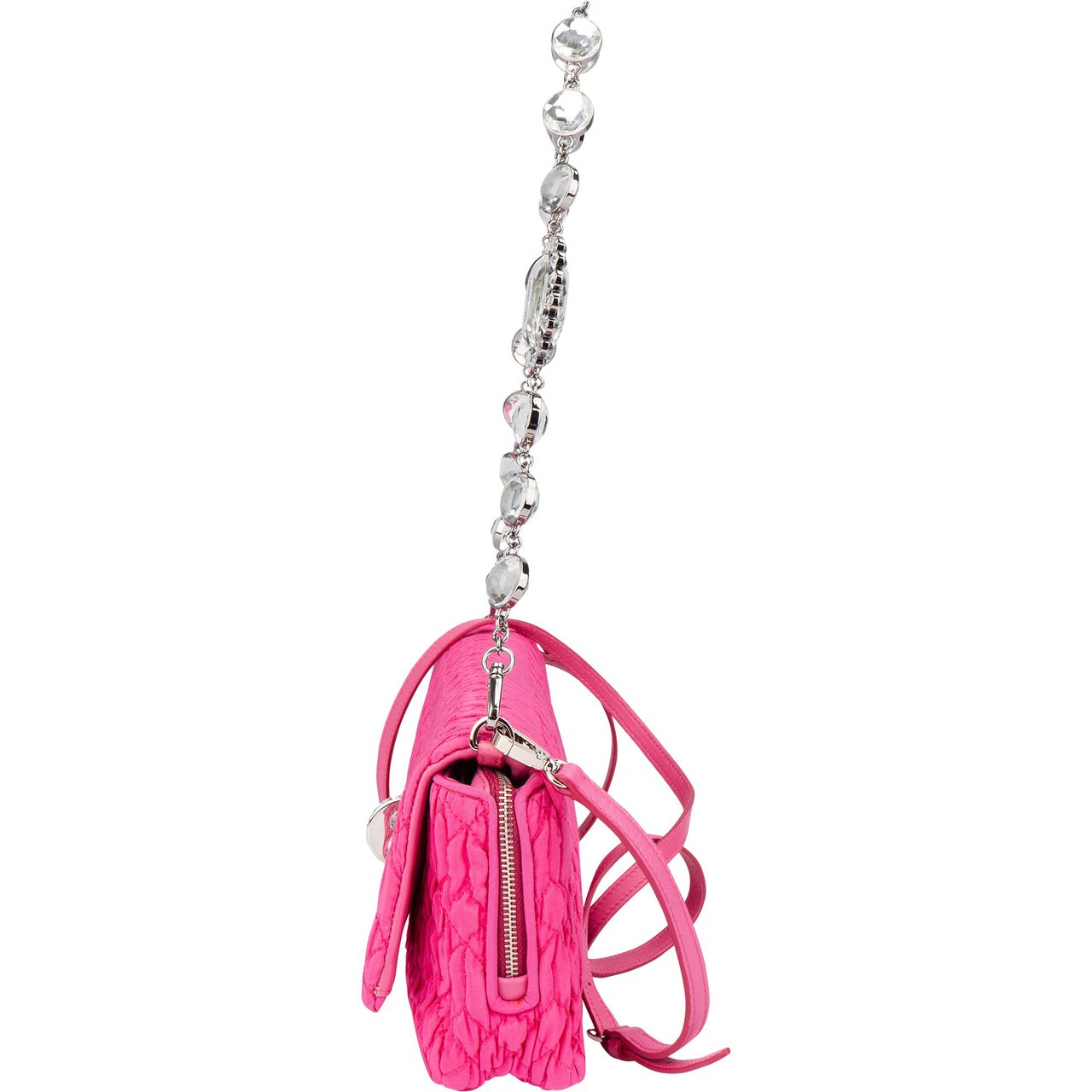 Miu Miu Miu Miu Quilted Crystal Shoulder Bag Roze
