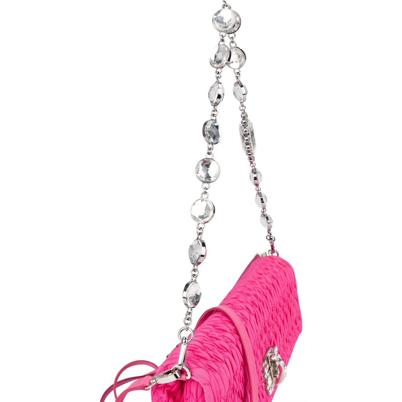 Miu Miu Miu Miu Quilted Crystal Shoulder Bag Roze