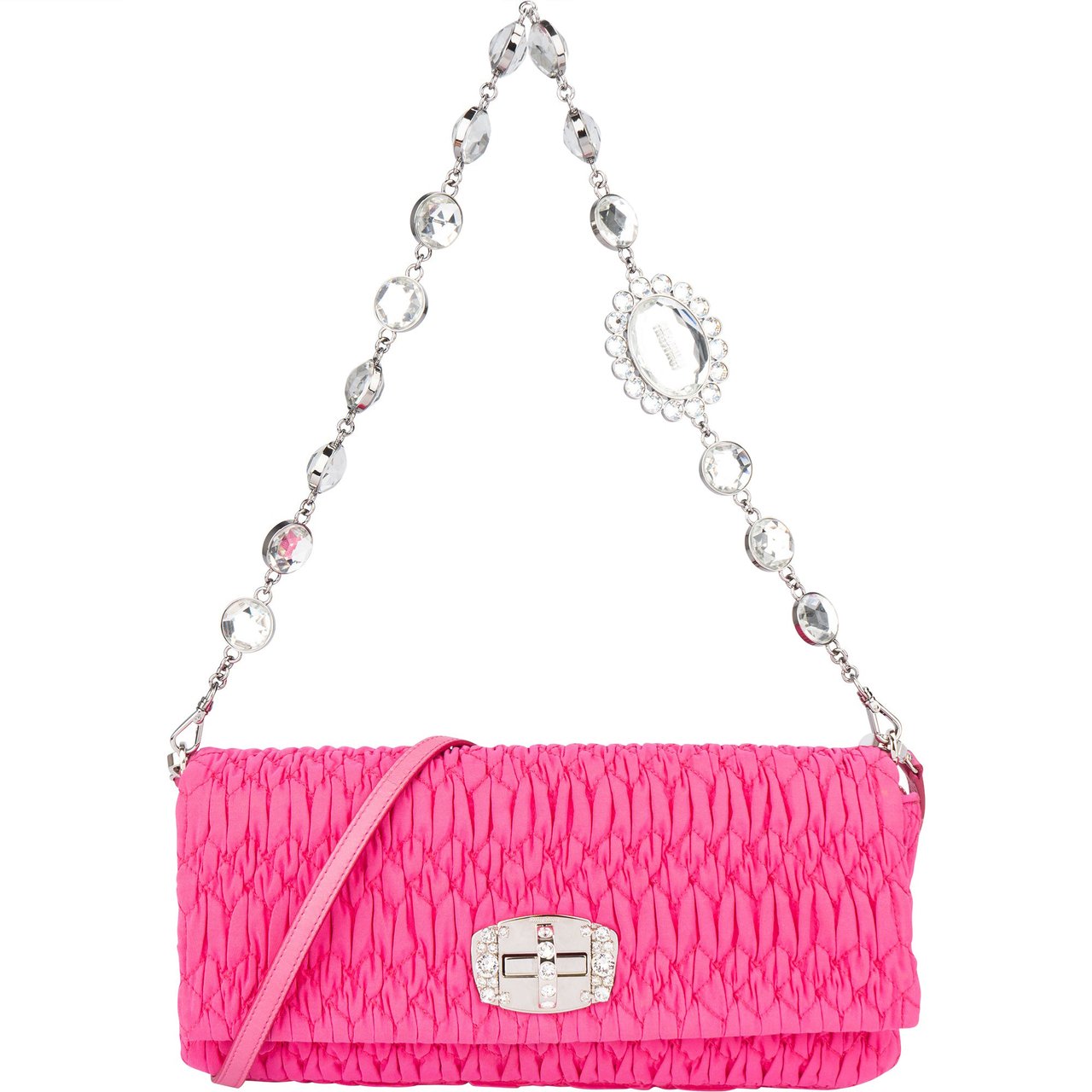 Miu Miu Miu Miu Quilted Crystal Shoulder Bag Roze