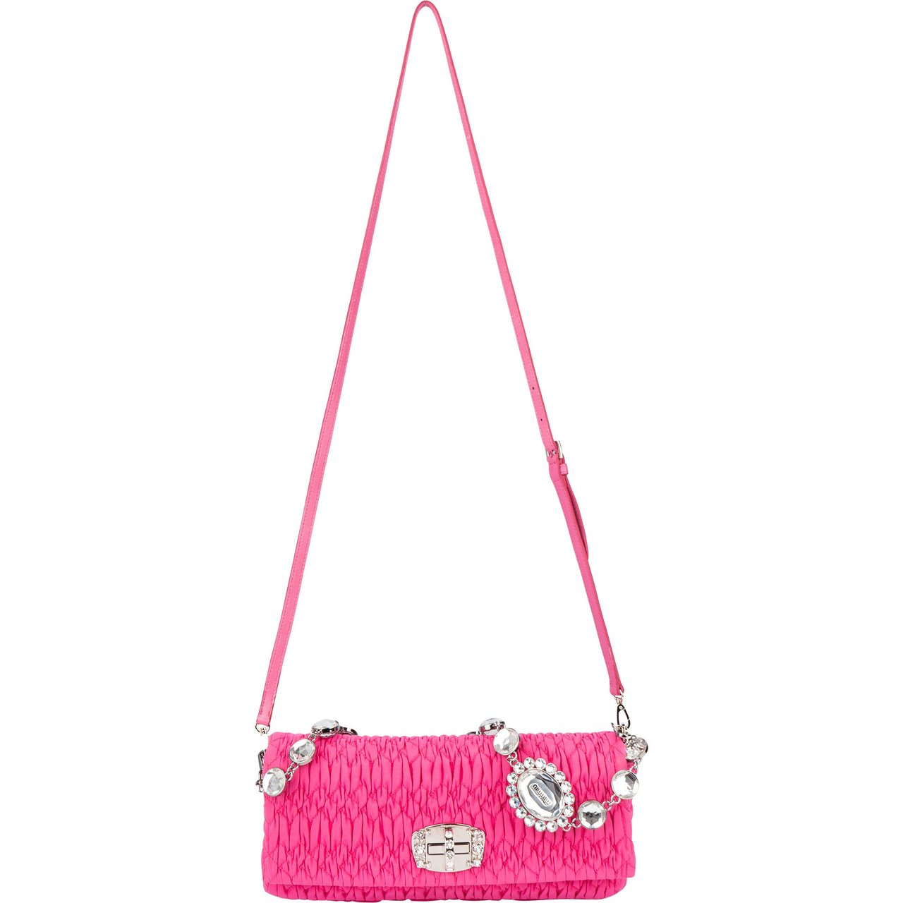 Miu Miu Miu Miu Quilted Crystal Shoulder Bag Roze