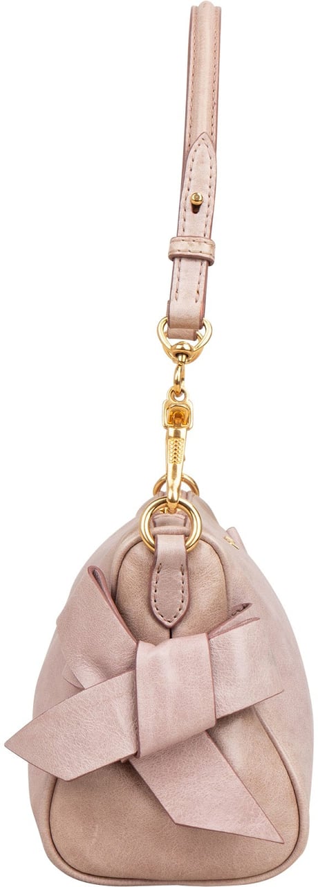 Miu Miu Vitello Lux Bow Pochette Shoulder Bag Rood