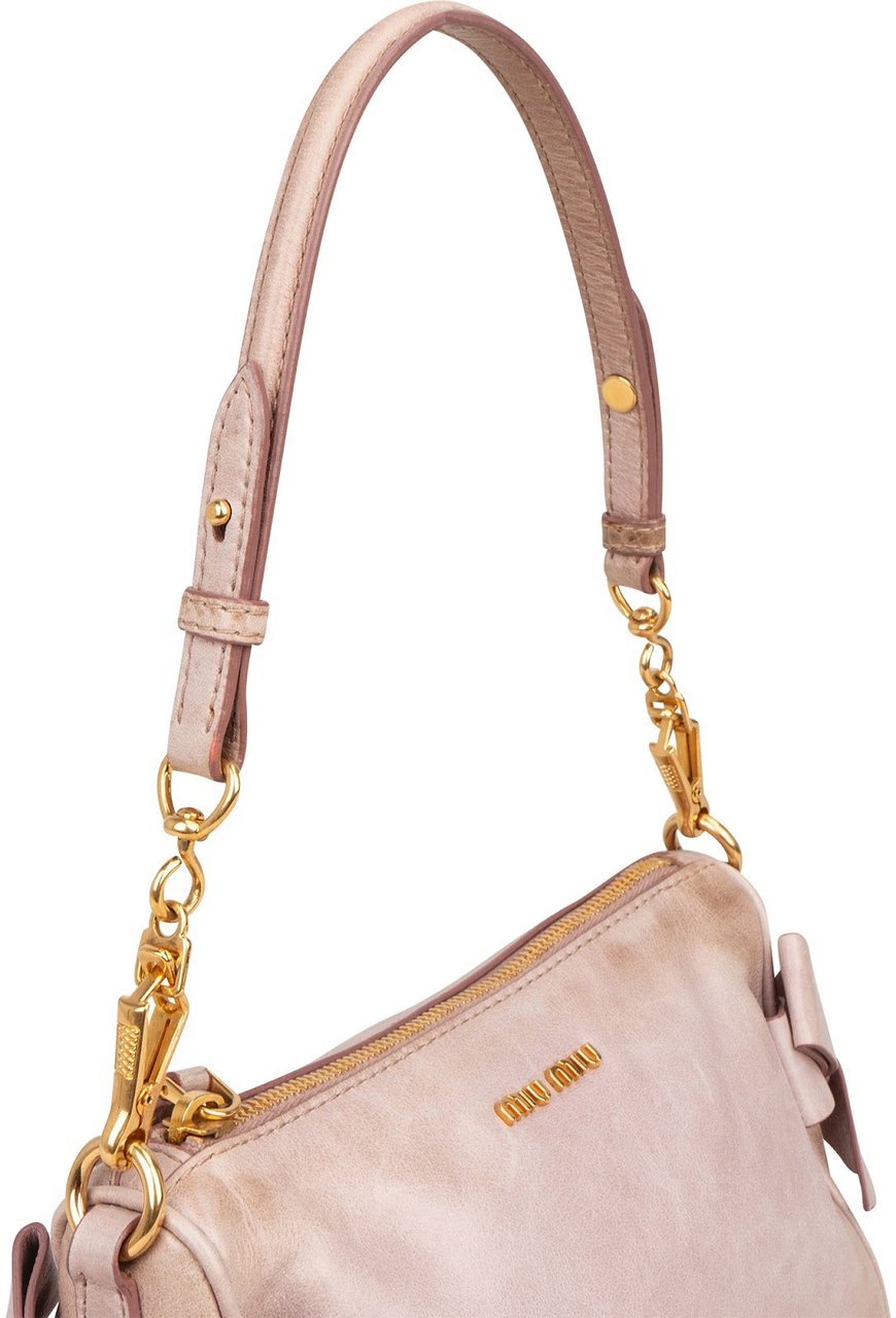 Miu Miu Vitello Lux Bow Pochette Shoulder Bag Rood