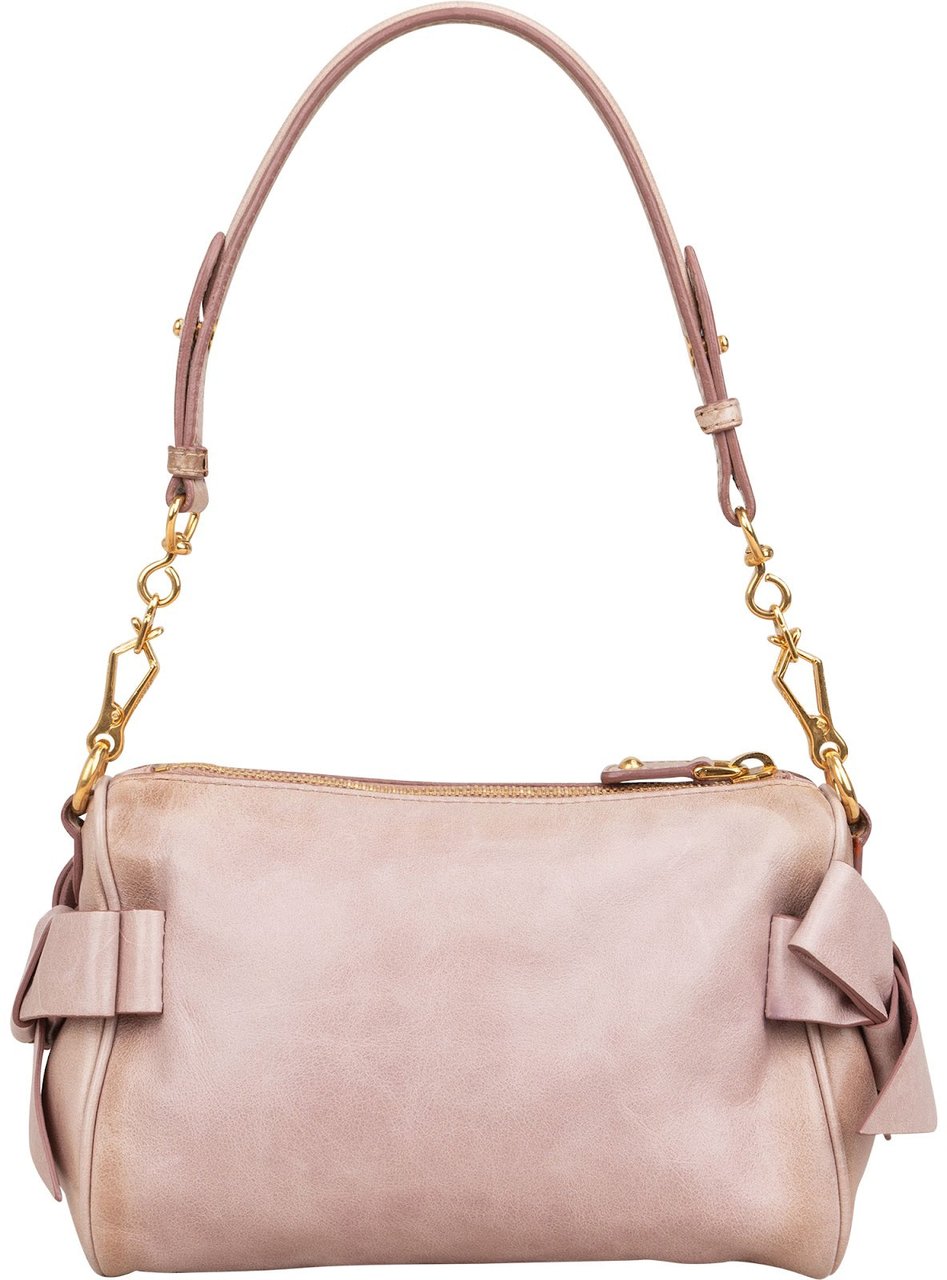 Miu Miu Vitello Lux Bow Pochette Shoulder Bag Rood
